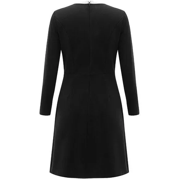 NWT Retro Vintage Pinup 1940s 1950s Classy Elegant Modest Button Bow Dress L - Picture 2 of 13